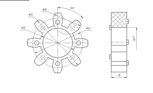 производство упругих вставок с бочкообразными лучами для муфт